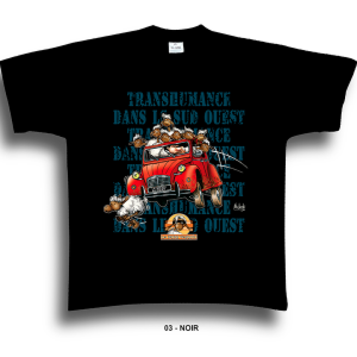 Tshirt enfant 2 CV la Transhumance Noir Profond 4 ans