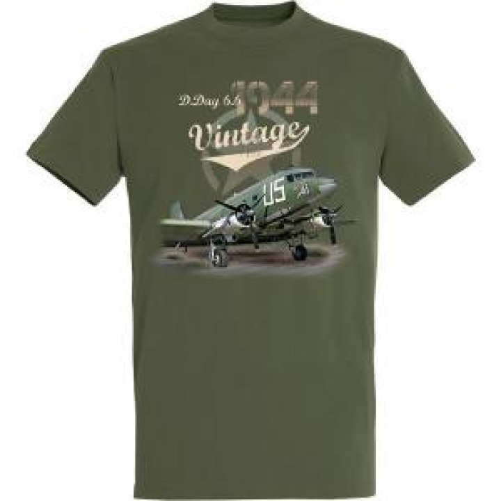 Tshirt enfant Avion Tarmac Vintage DDay 1944 Army 2 ans