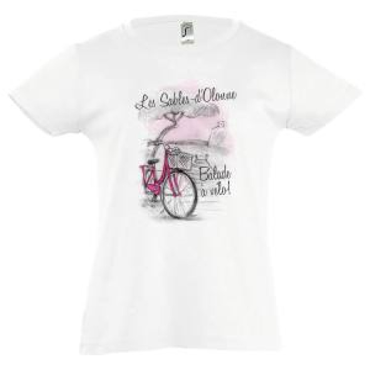 T-shirt enfant Balade à Vélo les Sables d’Olonne Blanc 8 ans