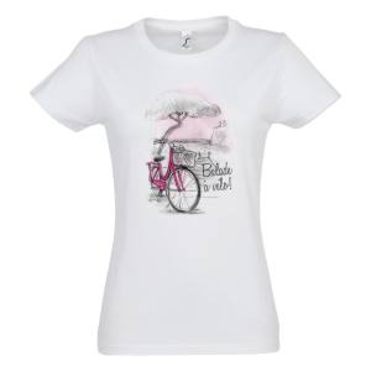 T-shirt enfant Balade &agrave; V&eacute;lo ! Blanc 8 ans