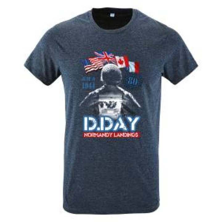 Tshirt enfant Barge de Débarquement dans le Soldat DDay 80th Anniversary Denim 2 ans