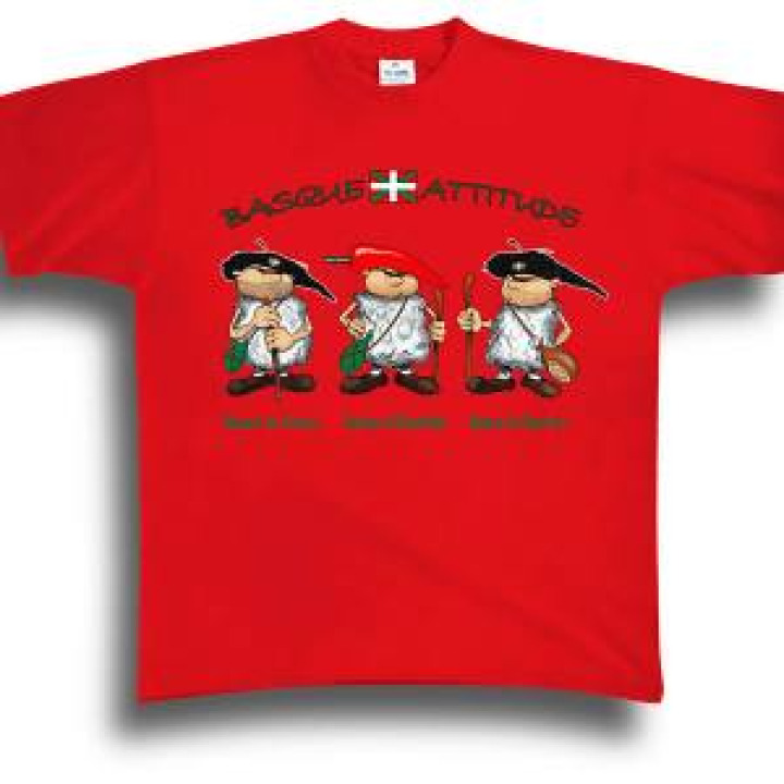 Tshirt enfant Basque Garazi Espelette Bayonne Rouge 4 ans