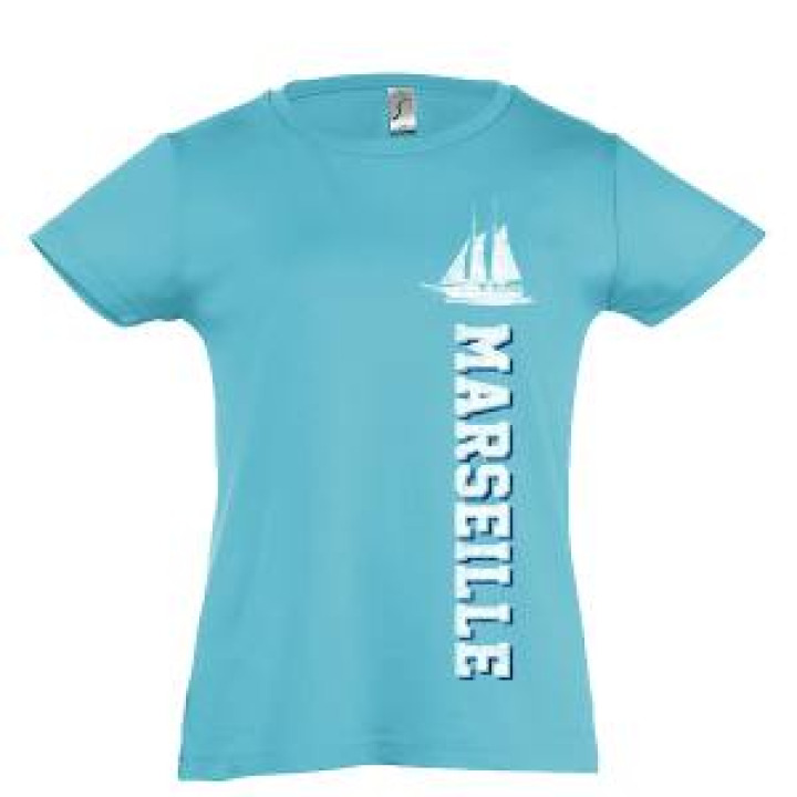 Tshirt enfant Bateau Marseille Bleu Atoll 2 ans