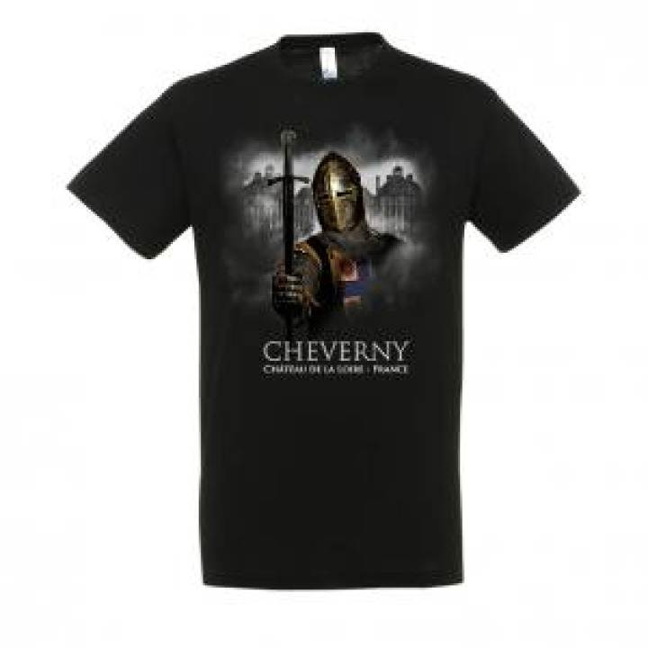 Tshirt enfant bio ajusté Chevalier Epée Cheverny France Noir Profond 6 ans