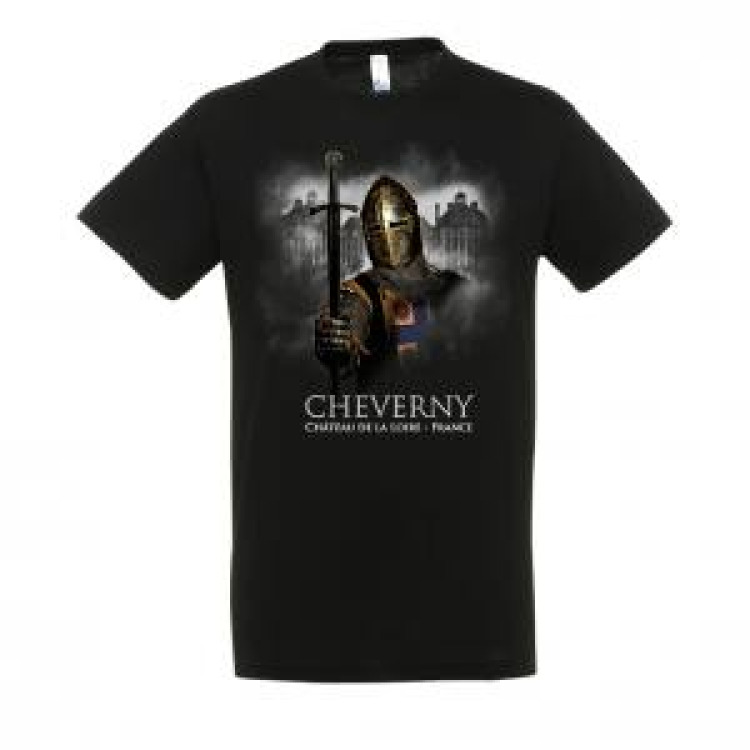 T-shirt enfant bio ajusté Chevalier Epée Cheverny France Noir Profond 6 ans