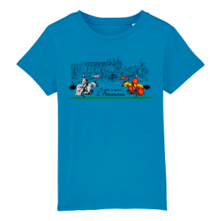 Tshirt enfant bio ajusté Je suis le Prince de Chenonceaux Rouge 2 ans