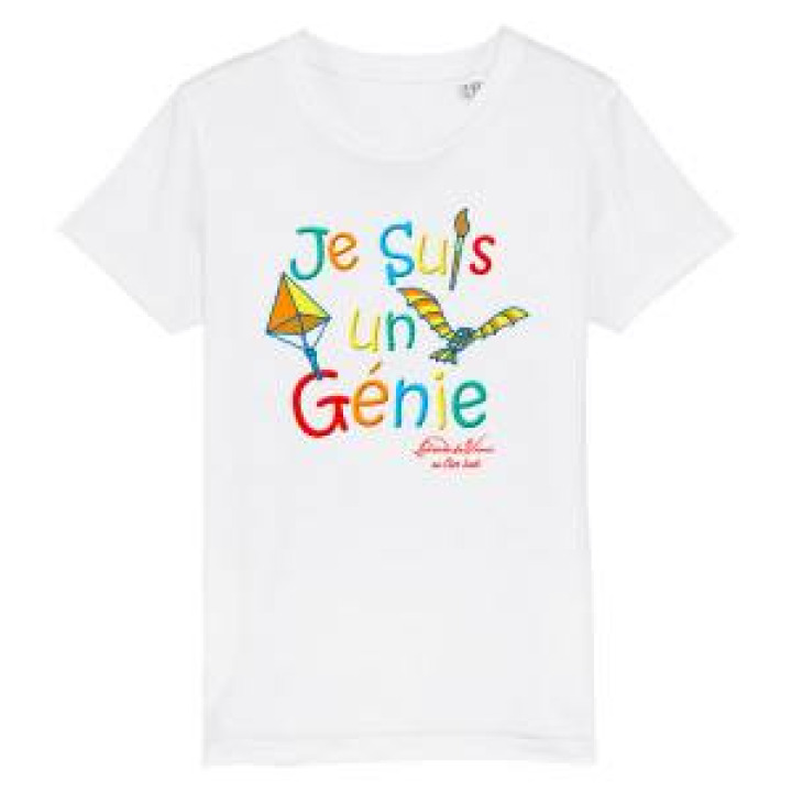 Tshirt enfant bio ajusté Je suis un Génie Version Rouge Rouge 6 ans