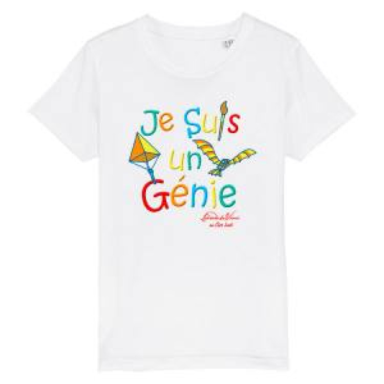 T-shirt enfant bio ajusté Je suis un Génie (Version Rouge) French Navy 2 ans
