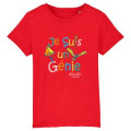 T-shirt enfant bio ajusté Je suis un Génie (Version Rouge) French Navy 2 ans