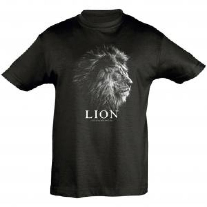 Tshirt enfant bio ajusté Lion Gamme Black Noir Profond 2 ans