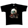 T-shirt enfant bio ajust&eacute; Panda Aviateur Zoo de Beauval (Largeur 19 Cm pour les 2-4-6 Ans) (L 22 Cm pour les 8-10-12ans) Centrer le Dessin sur la Partie droite du Nez du Panda Noir Profond 2 ans