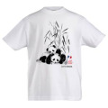T-shirt enfant bio ajusté Panda Bebes Calin Blanc 2 ans