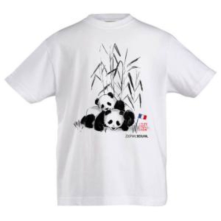 T-shirt enfant bio ajusté Panda Bebes Calin Blanc 6 ans