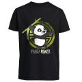 T-shirt enfant bio ajust&eacute; Panda Power (Largeur 17 Cm pour les 2-4-6 Ans) (Largeur 20 Cm pour les 8-10 Ans) Black 3/4 ans