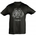 T-shirt enfant bio ajust&eacute; Tigre Gamme Black Noir Profond 2 ans