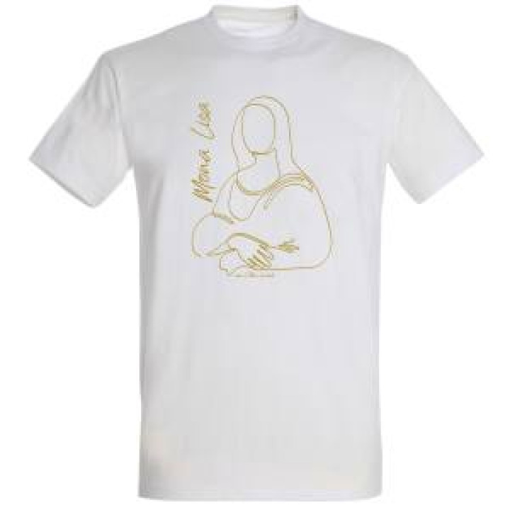 Tshirt enfant bio ajusté Transfert Joconde Monaligne Or White 78 ans