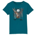 T-shirt enfant bio Cerf Native Tribes Lune Safari Train Bright Orange 3/4 ans