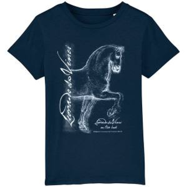 T-shirt enfant bio Cheval Navy 3/4 ans