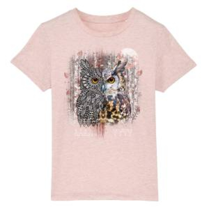 Tshirt enfant bio Chouette Native Tribes Cream Heather Pink 34 ans