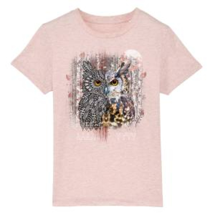 T-shirt enfant bio Chouette Native Tribes Cream Heather Pink 3/4 ans