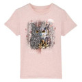T-shirt enfant bio Chouette Native Tribes Cream Heather Pink 3/4 ans