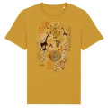 T-shirt enfant bio Ethnic Africa 3 Girafe + transfert Col Zoo les Sables d’Olonne Teal Monstera 3/4 