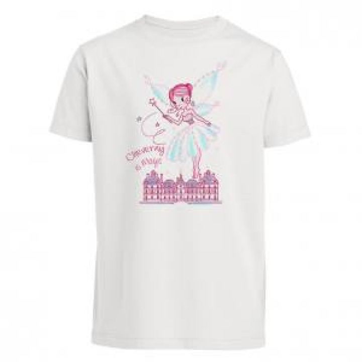 Tshirt enfant bio Fée Château de Cheverny  transfert Strass White 34 ans