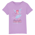 T-shirt enfant bio Fée Château de Cheverny + transfert Strass Mauve 3/4 ans