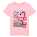 T-shirt enfant bio Flamant Rose Zoo de Jurques Cotton pink 3/4 ans