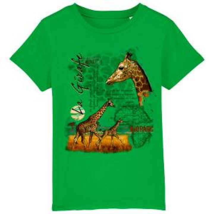 Tshirt enfant bio Girafe Bioparc Fresh Green 34 ans