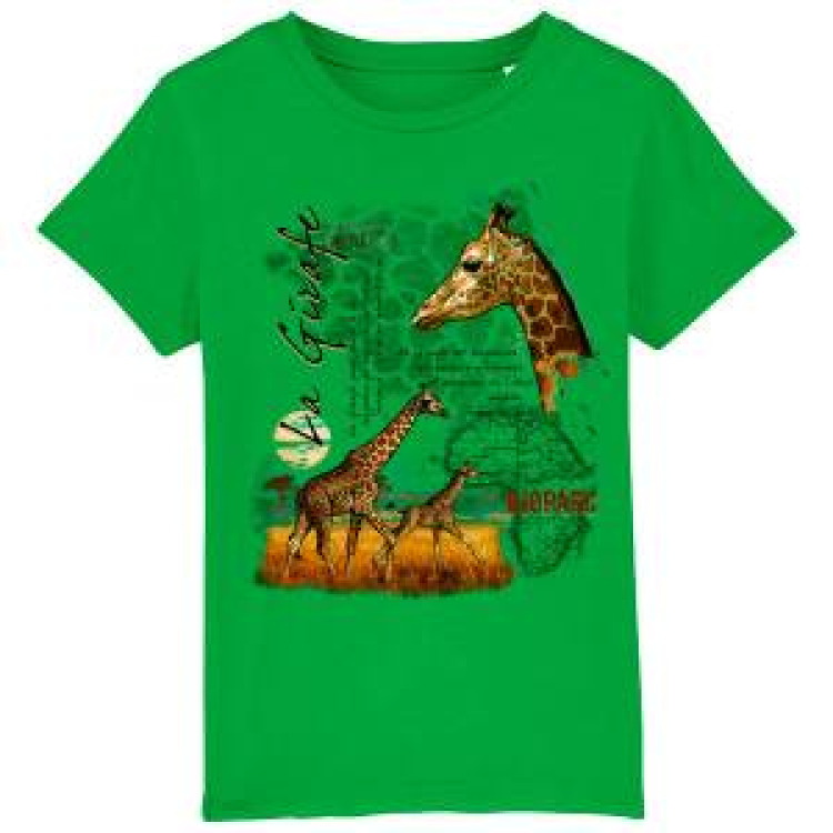 T-shirt enfant bio Girafe Bioparc Fresh Green 3/4 ans