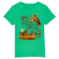 T-shirt enfant bio Girafe Bioparc Chameleon green 3/4 ans