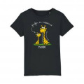 T-shirt enfant bio Girafe Parc Animalier d’Auvergne + transfert Col Parc Animalier d’Auvergne Black 
