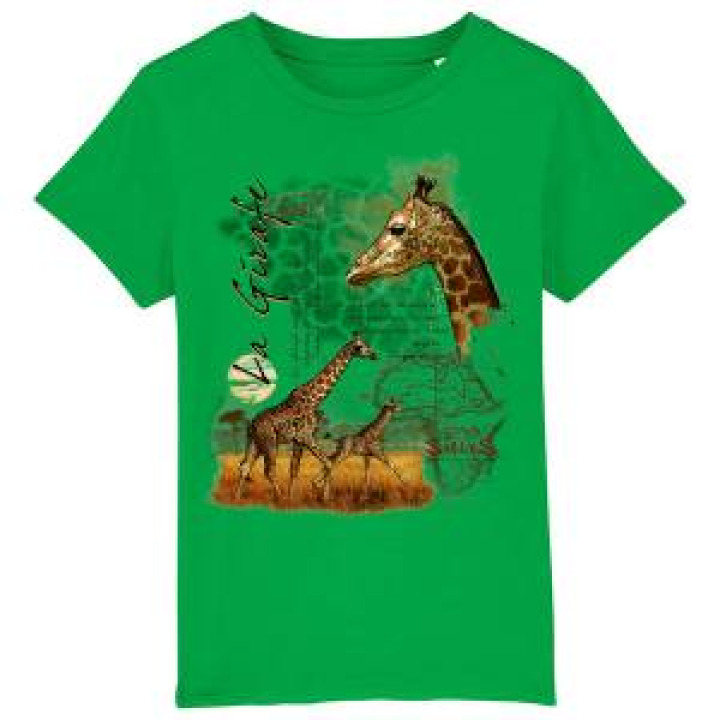 Tshirt enfant bio Girafe Zoo les Sables dOlonne Fresh Green 34 ans