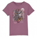 T-shirt enfant bio Hibou Tribes Bioparc Mauve 3/4 ans