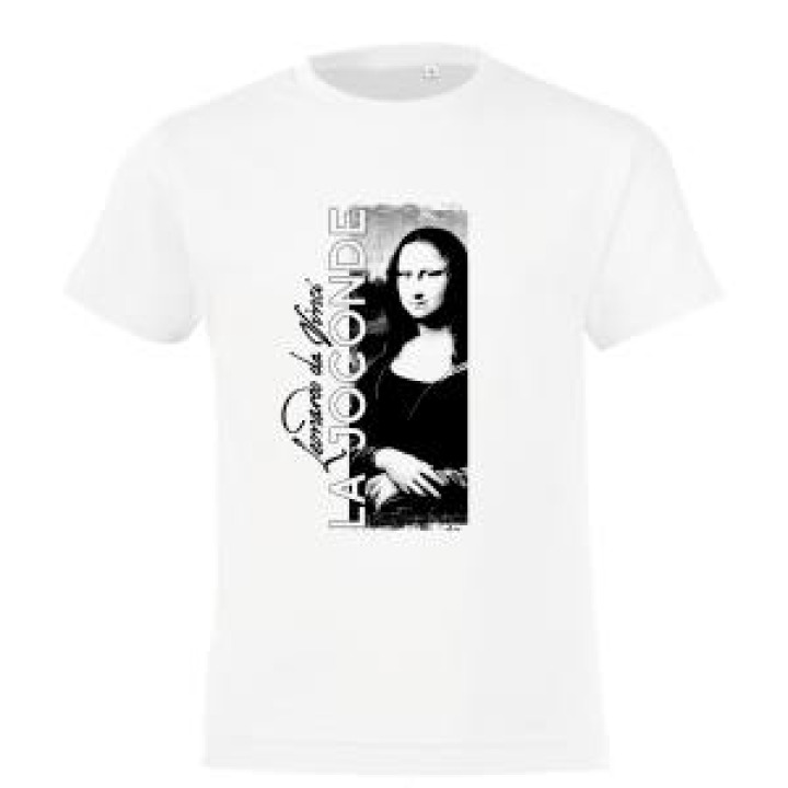 Tshirt enfant bio Joconde Stylisée White 34 ans