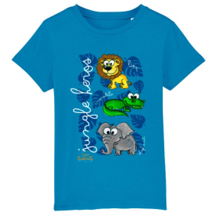 Tshirt enfant bio Jungle Heros Zoo les Sables dOlonne Azur 34 ans