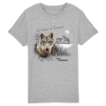 T-shirt enfant bio Le Loup D&rsquo;Europe Zoo de Jurques Heather Grey 3/4 ans