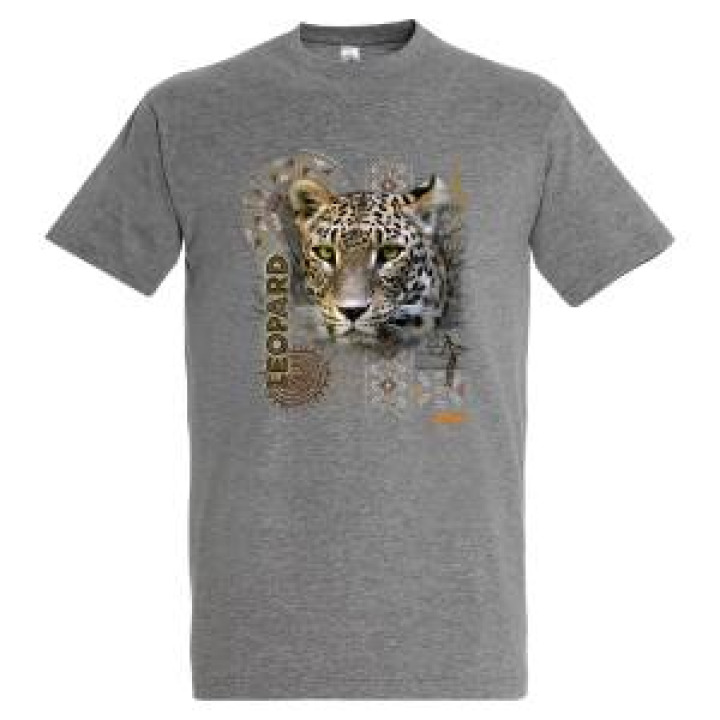 Tshirt enfant bio Léopard Intemporel Bioparc Oxford Grey 68 ans