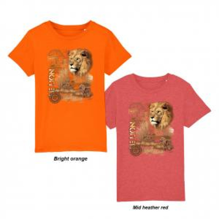 Tshirt enfant bio Lion Bright Orange 34 ans