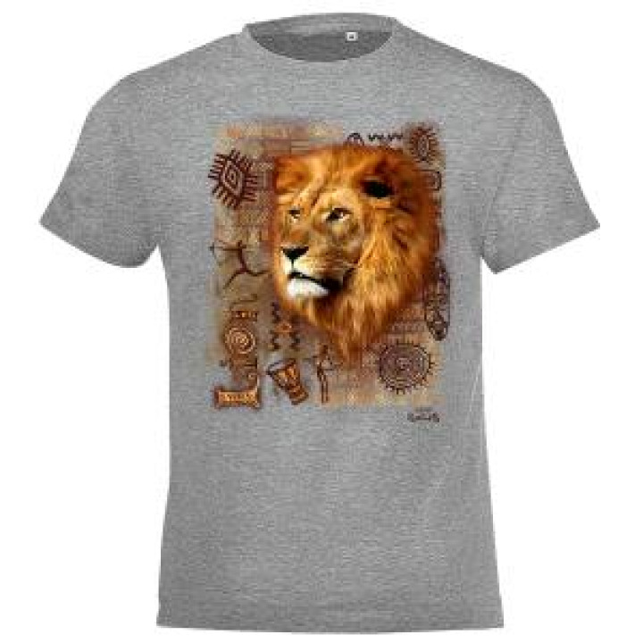 Tshirt enfant bio Lion Intemporel Zoo des Sables dOlonne Bright Orange 56 ans