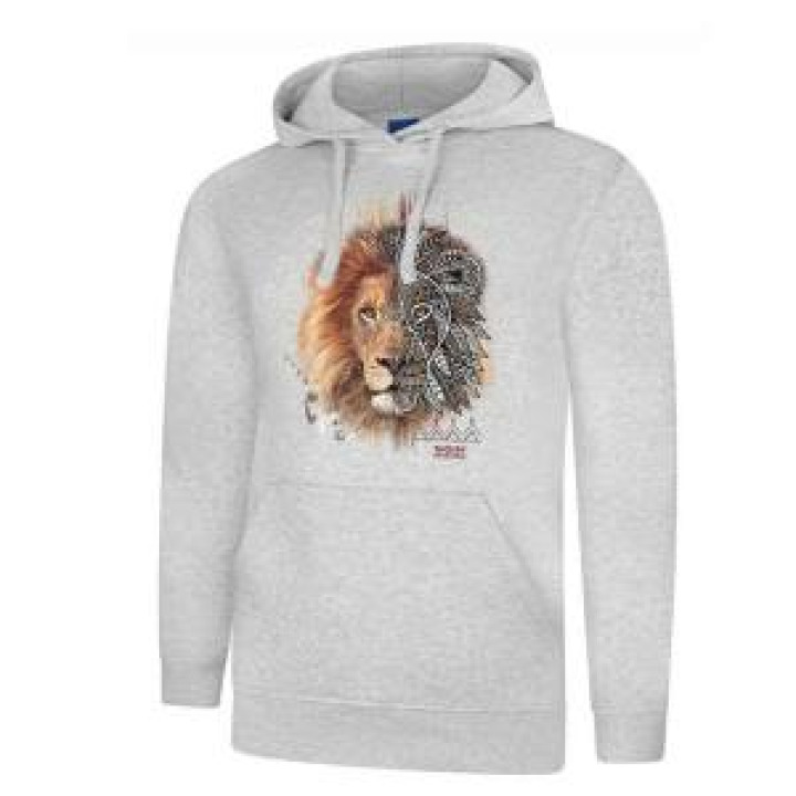 Tshirt enfant bio Lion Native Tribes Zoo de Thoiry  transfert Col Zoo de Thoiry Heather Grey 56 ans