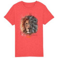 T-shirt enfant bio Lion Tribes Bioparc Mid Heather Red 3/4 ans