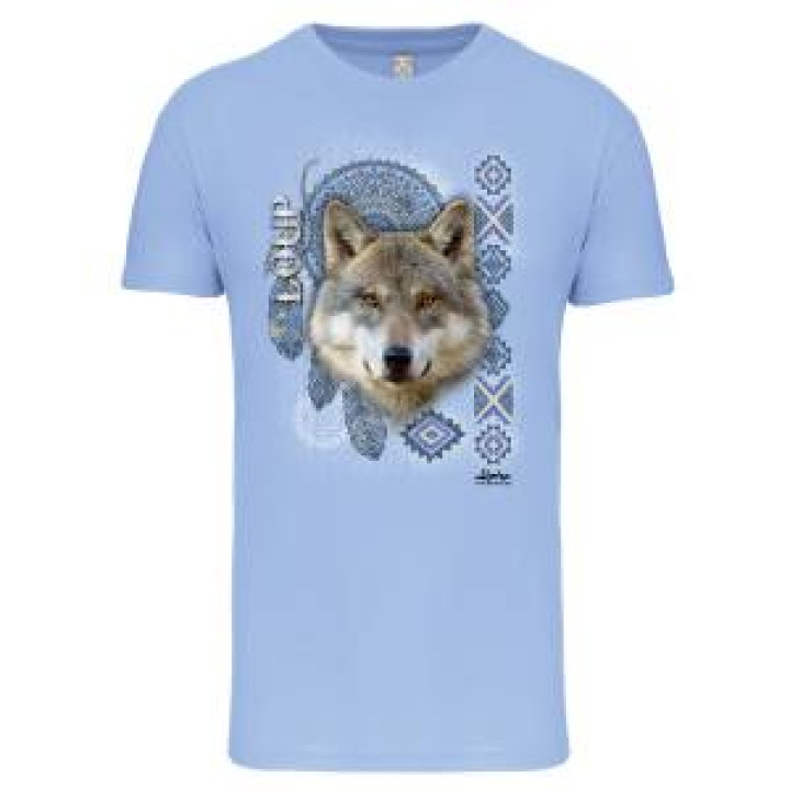 Tshirt enfant bio Loup Intemporel Alpha Parc Animalier  transfert Col Alpha Parc Animalier Oxford 