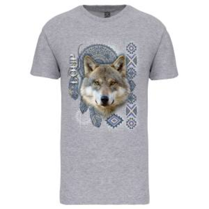 Tshirt enfant bio Loup Intemporel Oxford Grey 810 ans
