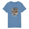 T-shirt enfant bio Loup Native Tribes Zoo des Sables d’Olonne Mid Heather Blue 3/4 ans