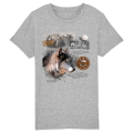 T-shirt enfant bio Loup Réserve de la Haute Touche Mid Heather Blue 9/11 ans