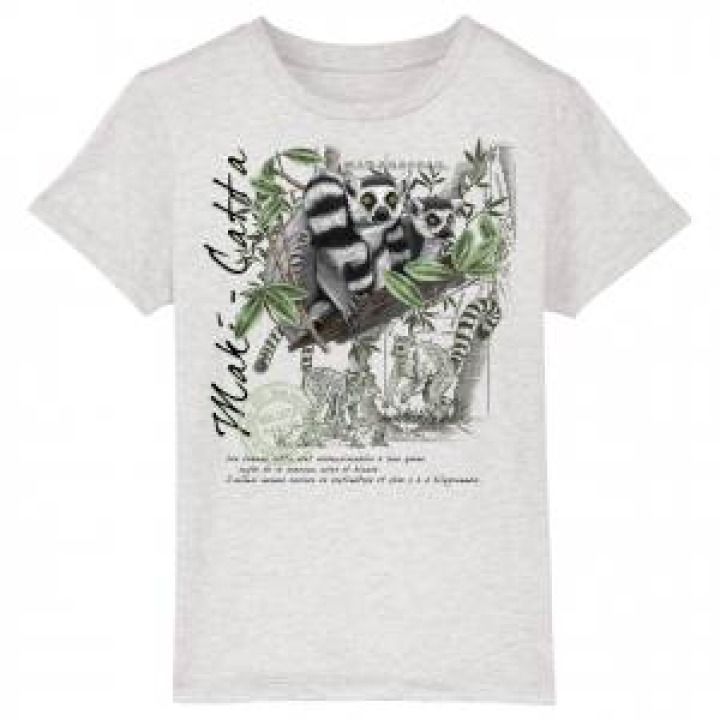 Tshirt enfant bio Maki Catta Cream Heather Grey 34 ans