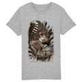 T-shirt enfant bio Maki Catta Réserve de la Haute Touche Heather Grey 3/4 ans