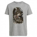 T-shirt enfant bio Maki Catta + transfert Col Zoo d’Amiens Cream Heather Grey 3/4 ans